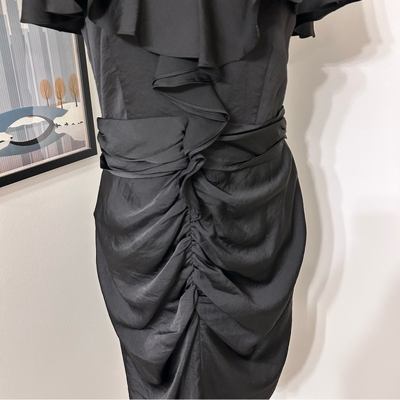 Miss Sixty Black Ruched Sheath Dress SZ 12 - Picture 3 of 5